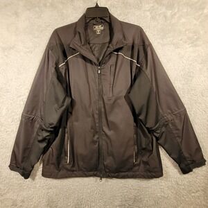 Snake Eyes Jacket Mens Medium Full Zip Black Waterproof Removable Zip Sleeves